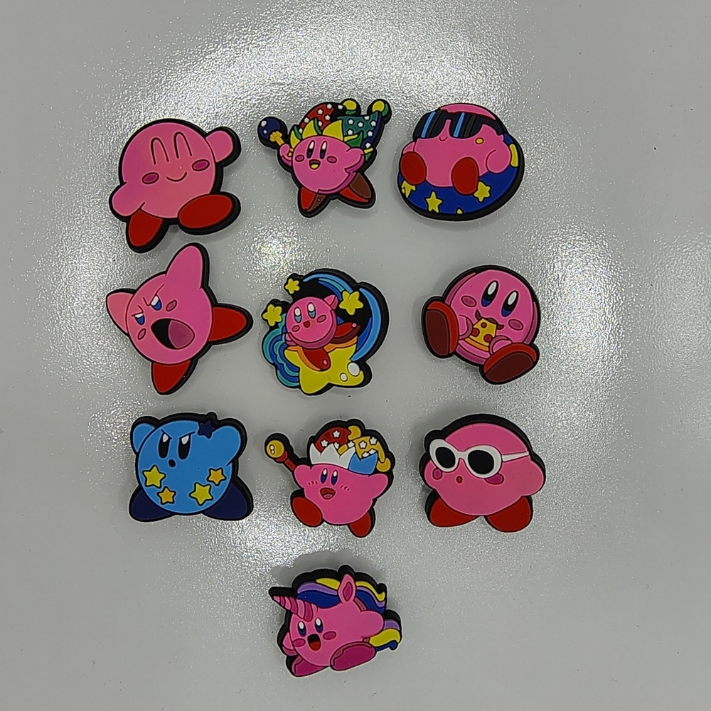Kirby Shoe Charms Set - Pink, Blue, and Red
